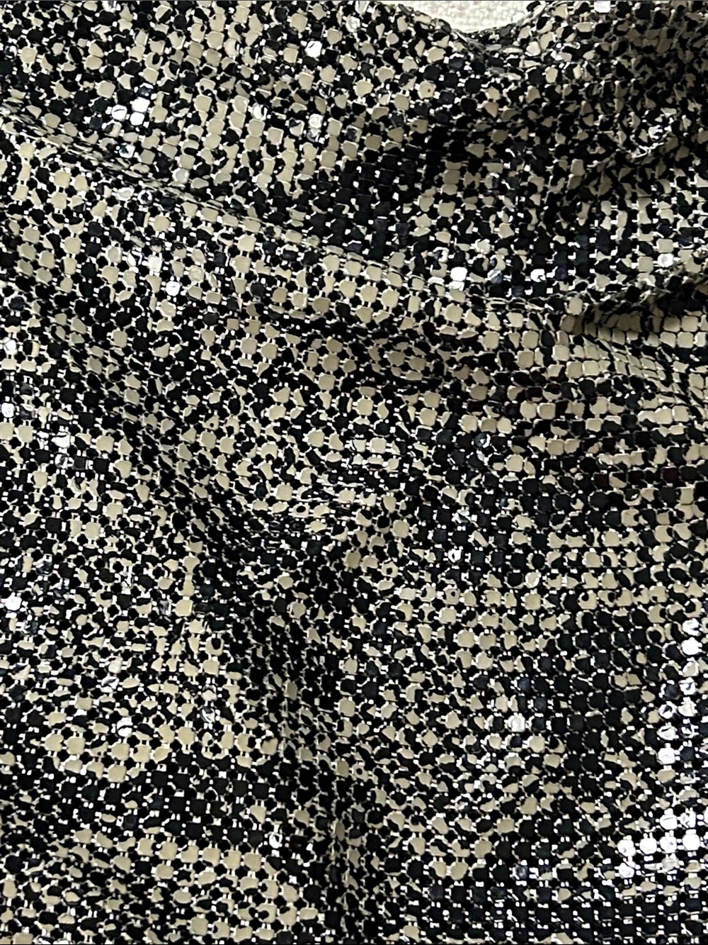 Sequin Halter Scarf Top in snake print Black and Silver image 2